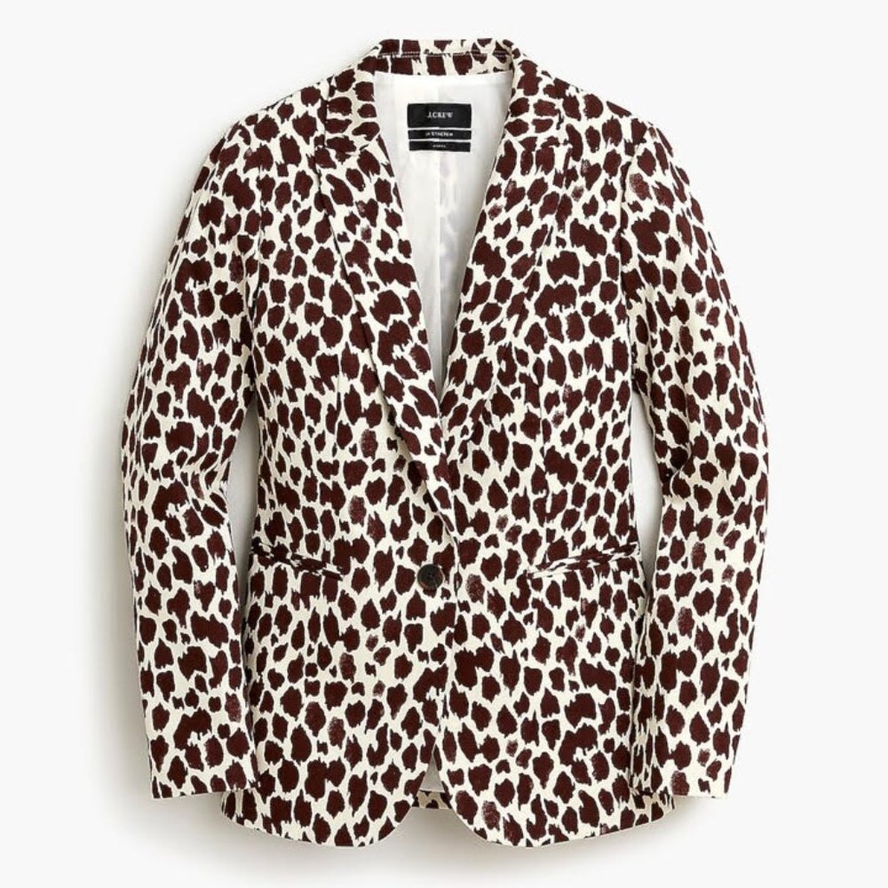 J. Crew Parke Blazer in Giraffe Animal Print Size 12